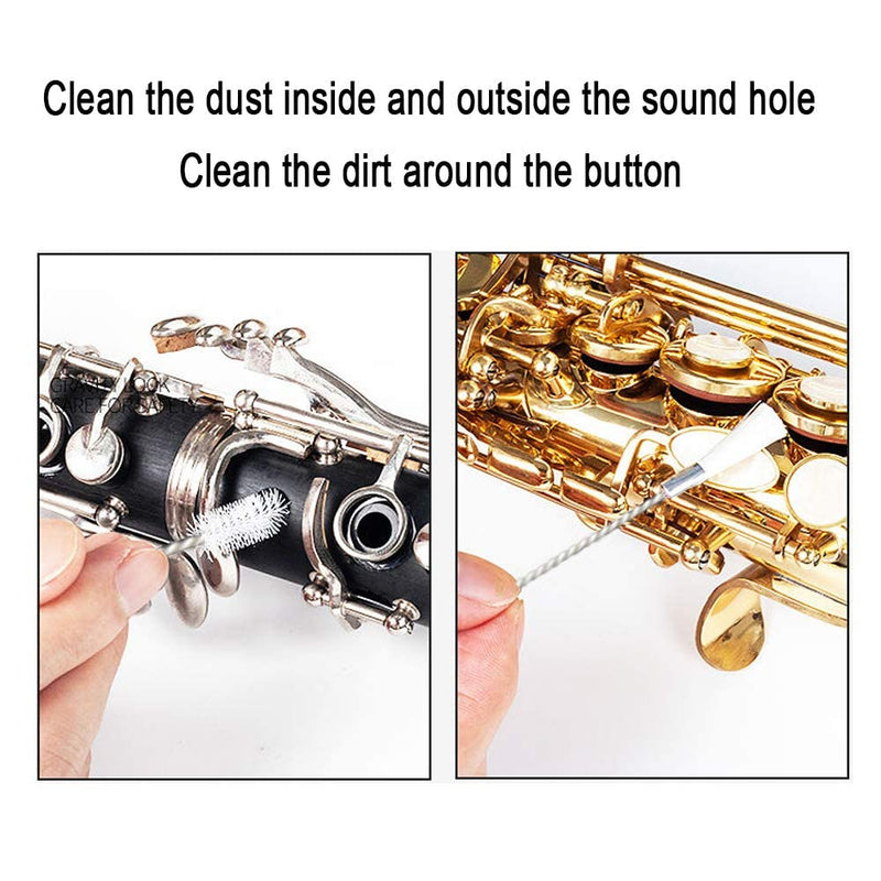 Clarinet Cleaning Kit, Saxophone Cleaning Kit, Clarinet & Saxophone Care Kit, Maintenance Kit with Case for Wind & Woodwind Instrument