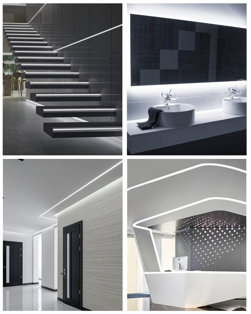 [AUSTRALIA] - ALITOVE 32.8ft COB Led Strip Light White 6500K Super Bright 24V LED Rope Lights with Remote Dimmable 3200LEDs CRI90+ Uniform Glow LED Tape Light for Mirror Under Cabinet Living Room Study Wardrobe 32.8FT 24V Daylight White(With Power) 