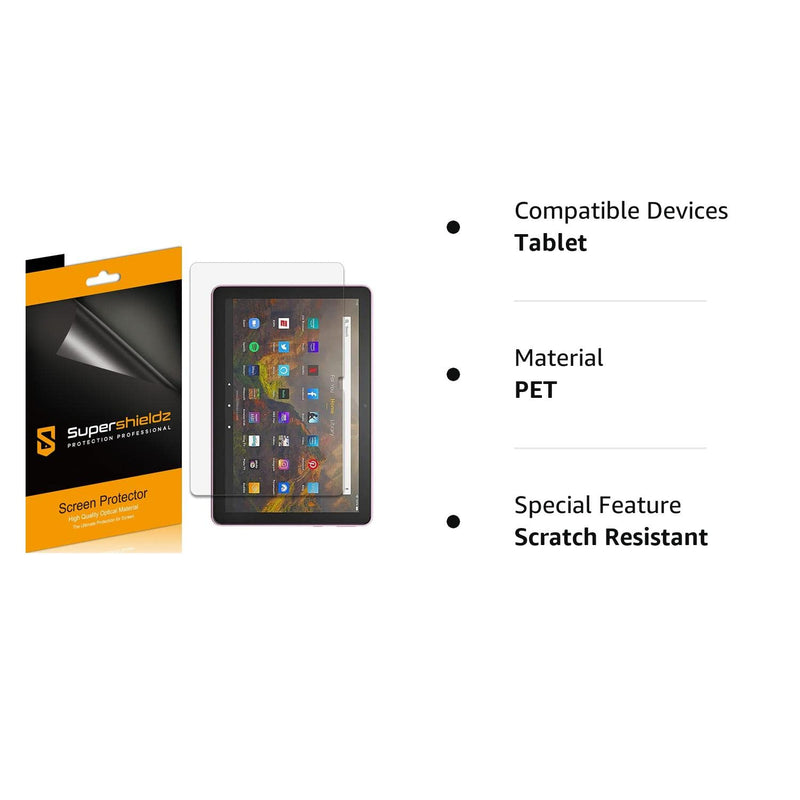 Supershieldz (3 Pack) Designed for All-New Fire HD 10 / Fire HD 10 Plus Tablet 10.1 inch (11th/13th Generation, 2021/2023 Release) Screen Protector, High Definition Clear Shield (PET)