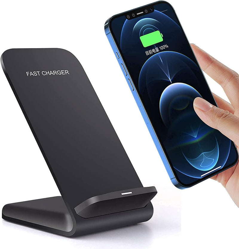 Samsung Wireless Charger, 15W Fast Charging Stand for Samsung Galaxy S24/S23 FE/S23 Ultra/S22/S21/S20, Android Phone Wireless Charger Stand for Google Pixel 8/8 Pro/7a/7 Pro/6, iPhone 15/14/13/Pro/Max Black