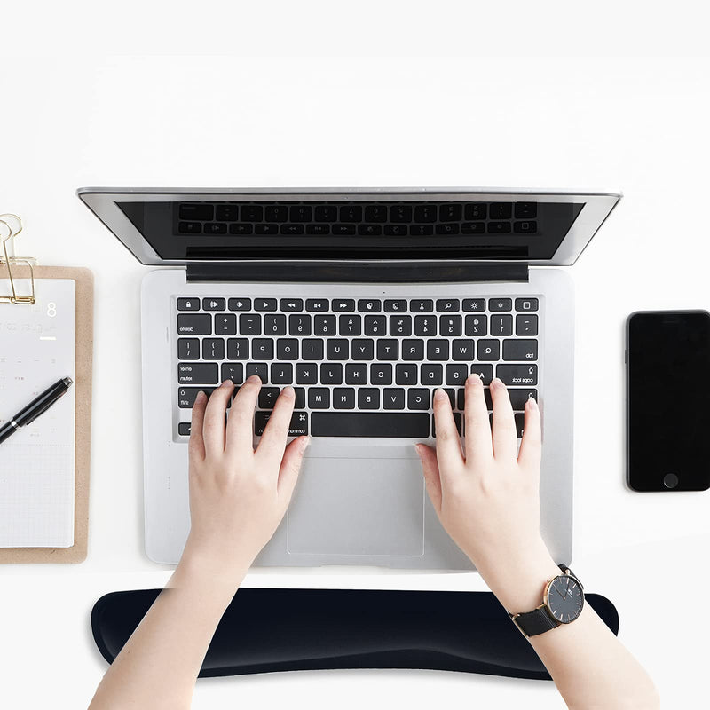 Xmaxbel Keyboard Wrist Rest, Memory Foam Wrist Pad for Keyboard, Keyboard Wrist Support Cushion with Nonslip Rubber Base and Ergonomic Design (Black), 16.93 x 3.35 x 0.78 inches