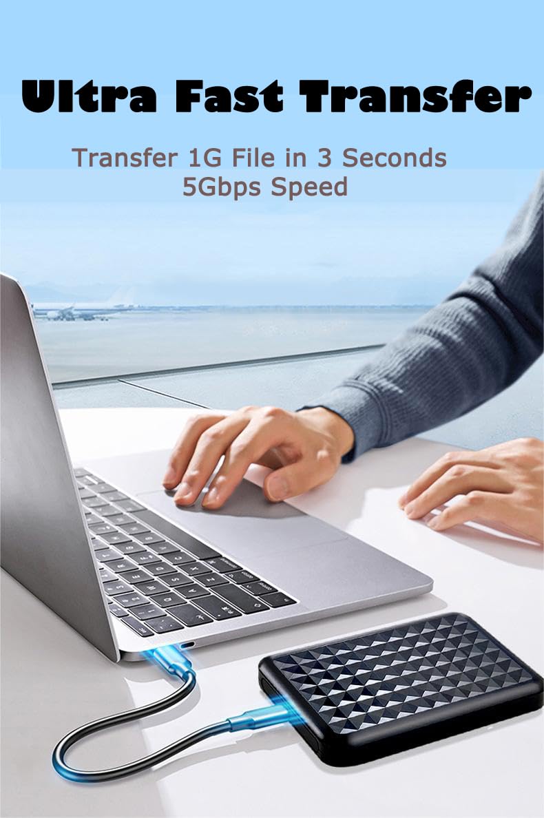 Ultra Slim Portable External Hard Drive 2.5'' USB 3.0 HDD Storage for PC, Mac, Laptop, PS4, PS5, Xbox one (500GB) 500GB