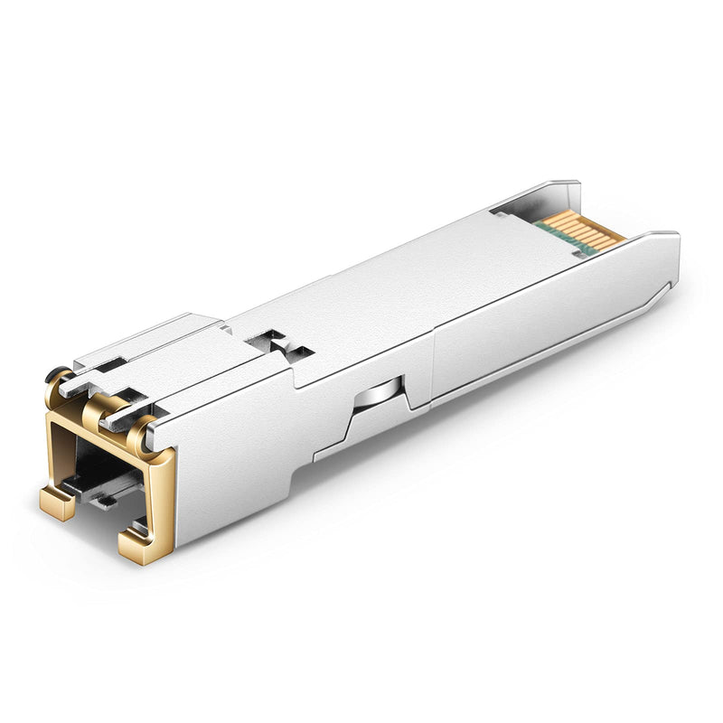 1000BASE-T SFP to RJ45, 1.25G SFP-T Gigabit SFP Copper RJ45 Module Mini GBIC Transceiver for Ubiquiti UF-RJ45-1G, Supermicro, Netgear, Broadcom, Other Open Switches, up to 100m 1000Base-T: 100m