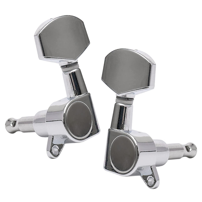 [AUSTRALIA] - Swhmc Guitar Adjustable Fixed Bridge Tailpiece with 3L3R Tuning Pegs Include Bridge Tailpiece Cover and Mounting Screws for Vintage Teisco Electric Guitar 3R+3L 
