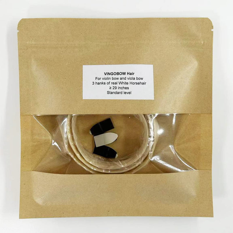 Natural Mongolian Horse Hair for Violin, Viola Bows Unbleached White 29'' Fiddle Bow Hair Replacement kit
