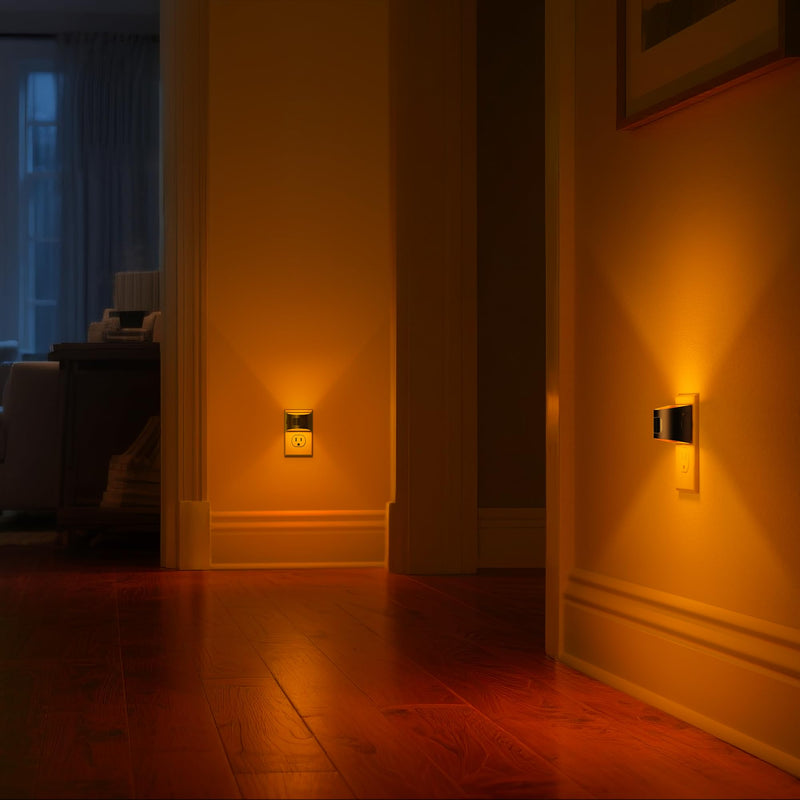 DORESshop LED Night Light[4 Pack], Night Lights Plug into Wall, 3 Mode Plug in Night Light with Motion Sensor, Dusk to Dawn Sensor, Nightlights for Adults, Bedroom, Bathroom, Hallway, Amber Black 4