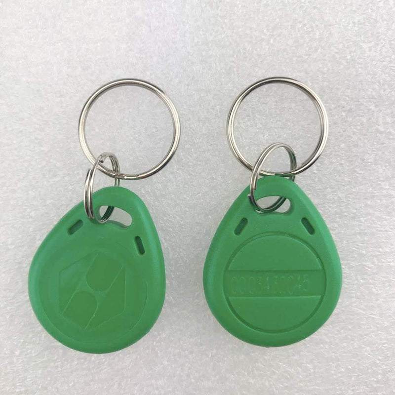 125khz Tags EM4100 RFID Card Token Key Tag Access Control Smart Card ID Keyfobs Package of 100pcs (Green) Green