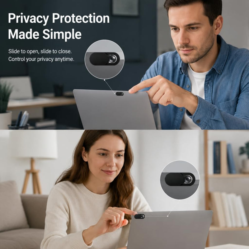 Ultra-Thin Webcam Cover Slide 9-Pack (3 Large + 3 Medium + 3 Small) for Laptops, PCs, MacBook, iMac, iPad, iPhone – 0.03in Privacy Camera Blocker for Security