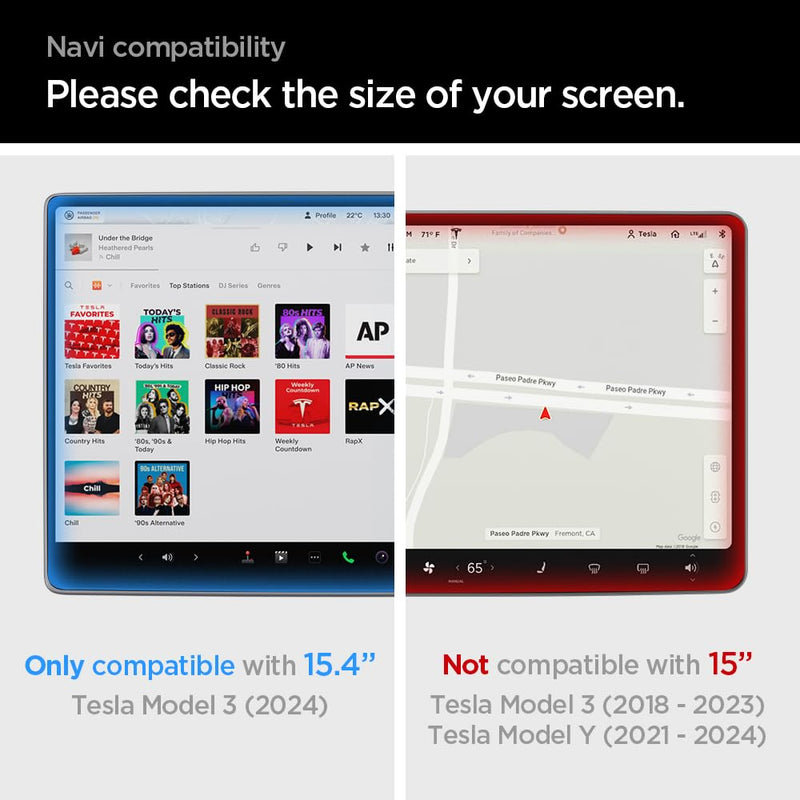 Spigen Tempered Glass Screen Protector [Glas.tR EZ FIT] designed for Tesla Model 3 (2024) 15.4 inch Dashboard Touchscreen - Matte/Anti Glare/Anti Finger Print 15.4"
