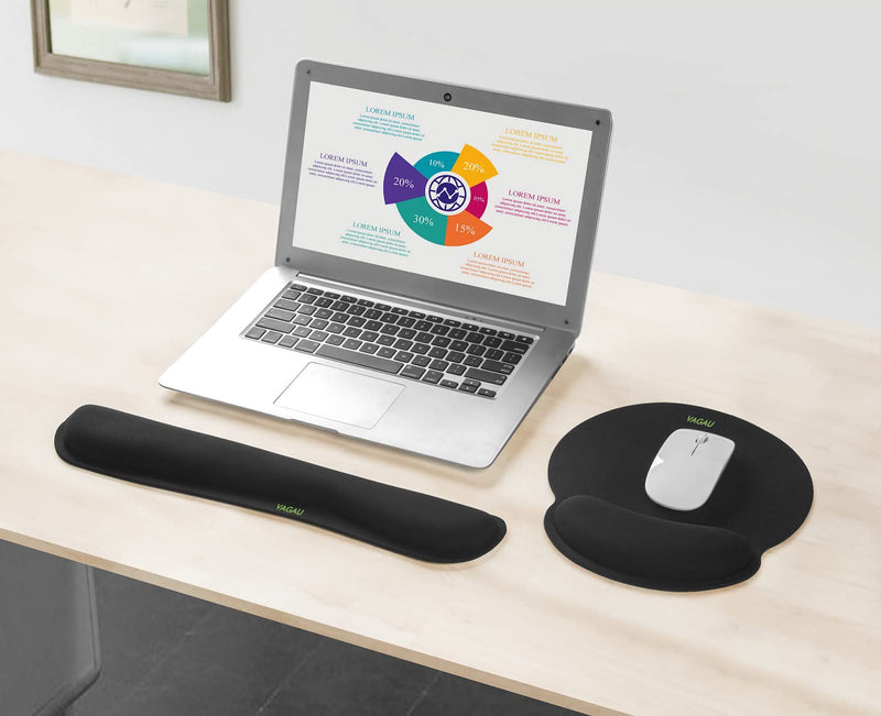 Comfy Mee Premium Memory Foam Keyboard and Mouse Wrist Rest Pads Set- for Comfortable Typing &Wrist Pain Relief (Pack of 2) Standard