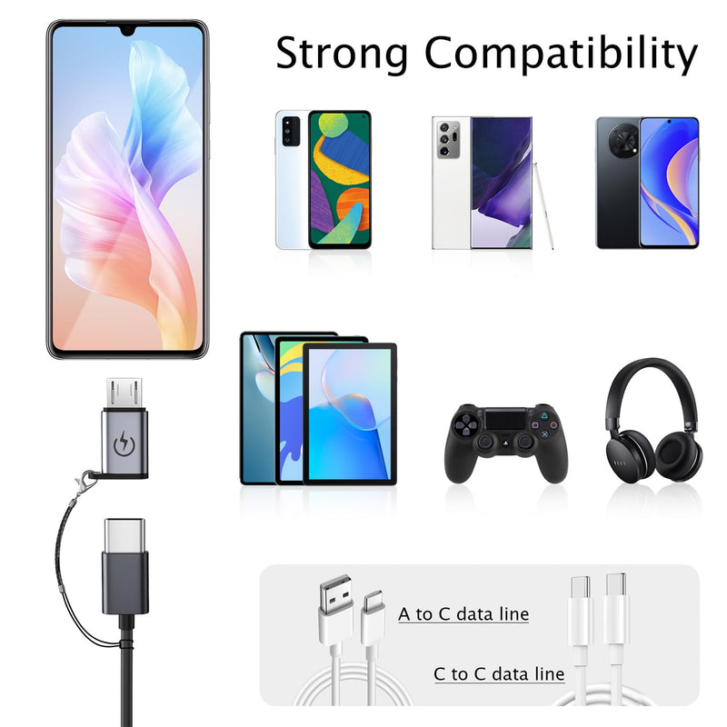 [AUSTRALIA] - USB C to Micro USB Adapter (4 Pack), USB Type C Female to Micro USB Male Converter Compatible with Samsung Galaxy S6/S7 Edge, LG Nexus 4/5/6 and More Micro USB Devices (Grey) 
