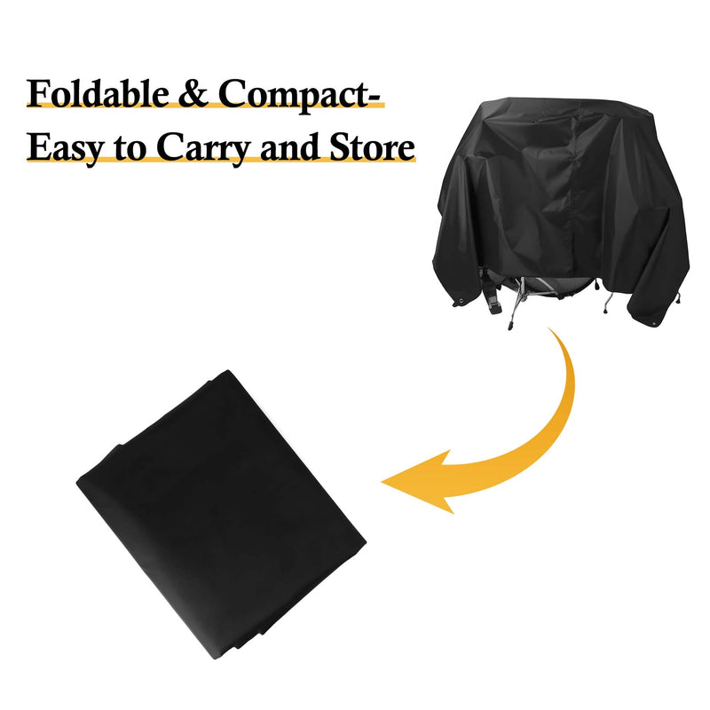 Drum Set Dust Cover, Waterproof Drum Cover 80 x 108 Inch Dust Cover with Sewn-in Weighted Corner Large Drum Shield for Electric Drum Accessories Musical Instruments, Black