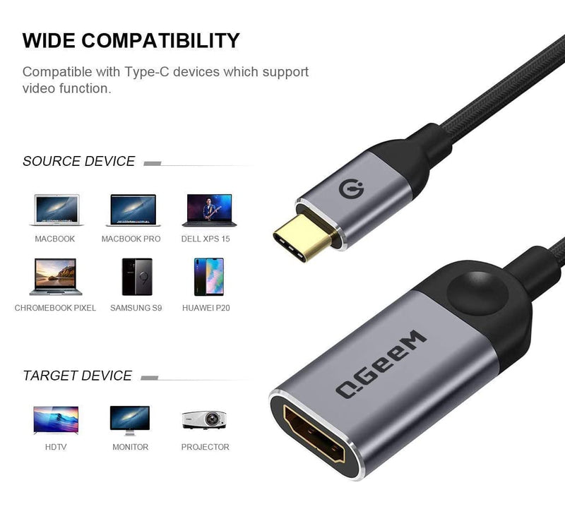 QGeeM USB C Docking Station Bundle, 10 in 1 Multiport Laptop Dock & USB C to 4K HDMI Adapter, Thunderbolt 3/4 Combo Kit with Dual HDMI, PD 100W, Ethernet, Card Reader for MacBook, Dell XPS, Surface