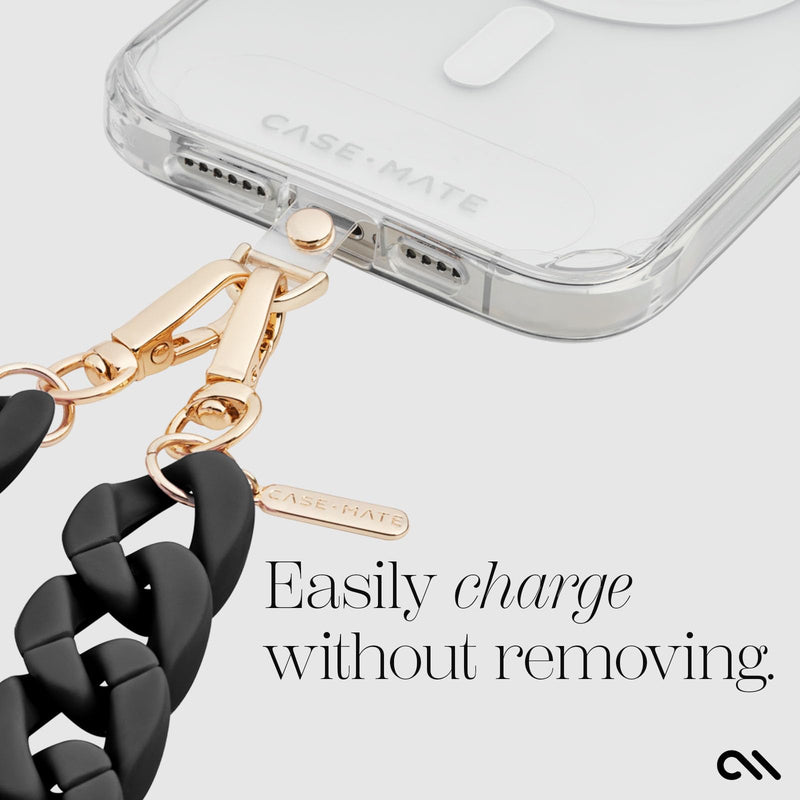 Case-Mate Crossbody Phone Lanyard/Chain [Works with All Phones] Hands-Free Cell Phone Strap - Phone Charm - Neck Chain Holder for iPhone 15 Pro Max/ 14 Pro Max/ 13 Pro Max/ 12/ S24 Ultra - Black