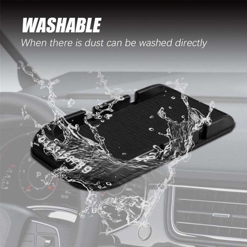[AUSTRALIA] - Car Dashboard Cell Phone Holder, Dash Board Cover Mat, Silicone Anti-Slip Pad Mat with Number Plate for Placing Phone Keychains, Car Accessories Interior Universal for Most Cars Black 