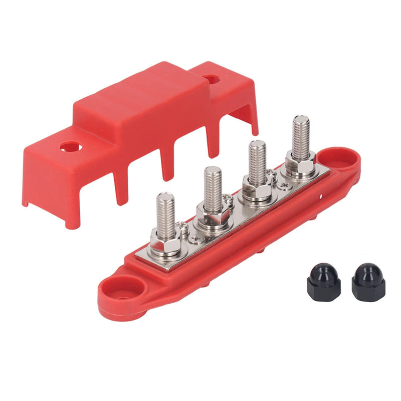 [AUSTRALIA] - 2pcs Power Distribution Block M8 Screw 4 Terminal Terminal Block Busbar DC 48V 250A with Brass Board for Automotive Boat 