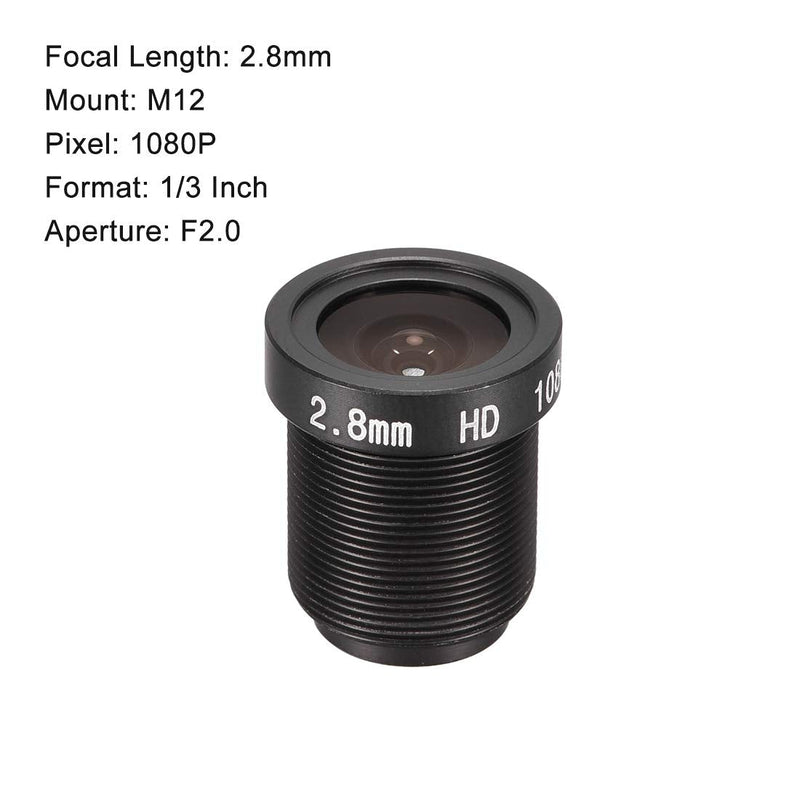 uxcell 2 Pcs CCTV Camera Lens 2.8mm Focal Length 1080P F2.0 1/3 Inch Wide Angle for CCD Camera