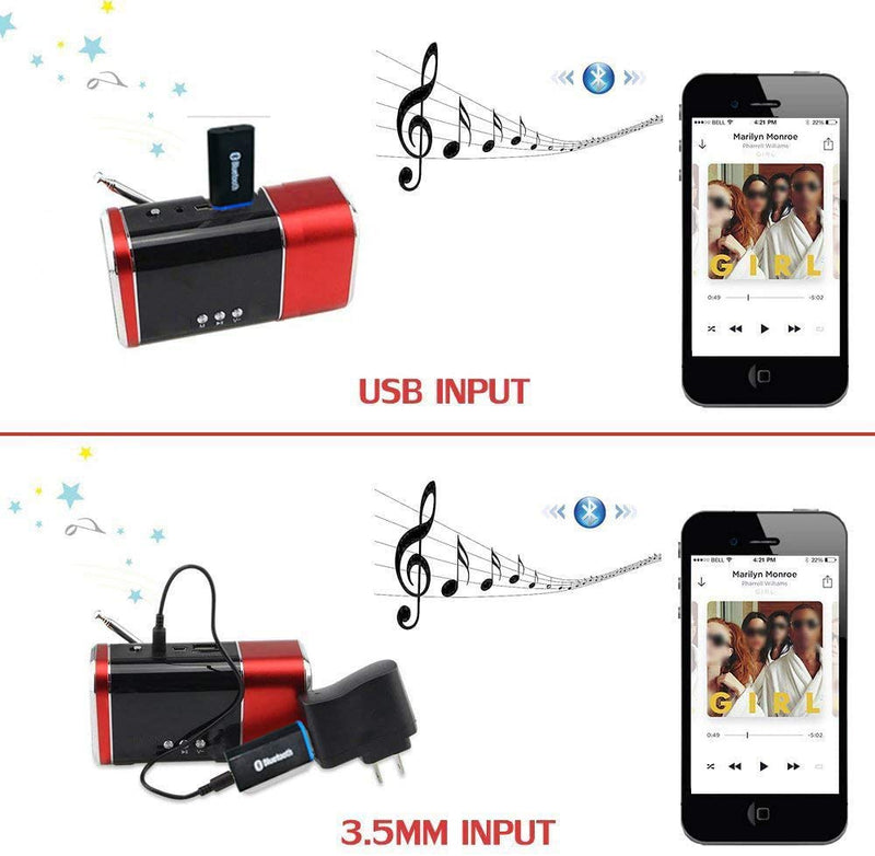 USB Bluetooth Receiver Adapter,Wireless Audio Adapter, Car Kit Music Receiver Bluetooth Car Adapter Home/Car Stereo Sound System,Portable Speskers,(Aux in) with 3.5mm Cable (Yet-M1). white