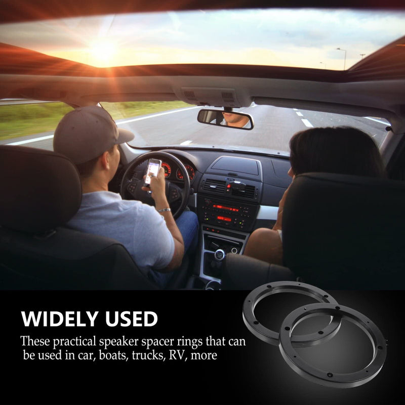 Mobestech 2 Pairs Car Speaker Spacer Adapter Sturdy Speaker Mount Bracket Ring Useful Speaker Adapter Auto Speaker Ring for Car (6.5 Inch) 17.5X17.5cm