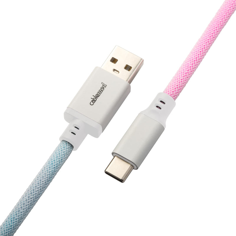 CableMod Pro Coiled Keyboard Cable (Pastel Rainbow, USB A to USB Type C, 150cm) Pro Coiled Pastel Rainbow