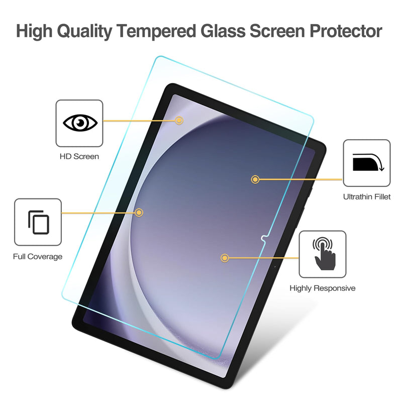 2 Pack Screen Protector for Galaxy Tab A9 Plus 11 Inch 2023, HD Tempered Glass 9H Film Guard for 11" Tab A9+ 5G Tablet (SM-X210/X216/X218) 2
