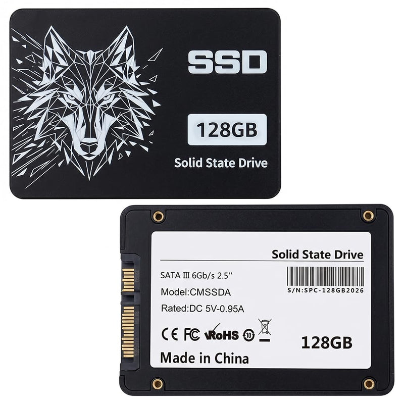 128GB SSD Internal Solid State Drive 2.5" SSD SATA III 6Gb/s, 550MB/s Read Speed 3D TLC NAND for Laptop and PC Desktop Performance Boost (Style E)