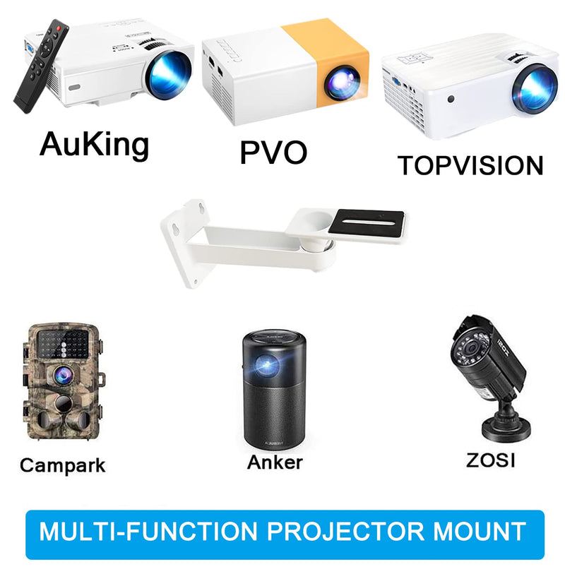 2-Be-Best Mini Projector Wall Mount Upgraded Angle Adjustable Projector Mount Length 7.9 in Rotation 360° Projector Mount Compatible with Most Mini Projectors