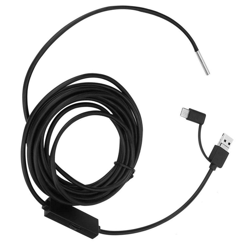 BOROCO 720p HD Endoscope Camera with Light, Waterproof Endoscope Camera Type-C USB Mobile Phone, Lens High Definition for Smartphone Tablet Device (5 m Snake Cable)