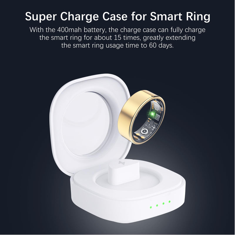 FKGZJF Smart Rings for Women Men, Fitness Ring with Heart Rate, Blood Oxygen, HRV, Stress, Sleep Tracker, Step Tracker, No Subscription Fee, lP68 Waterproof Smart Ring for iPhone & Android (Gold, 7#) Gold 7#