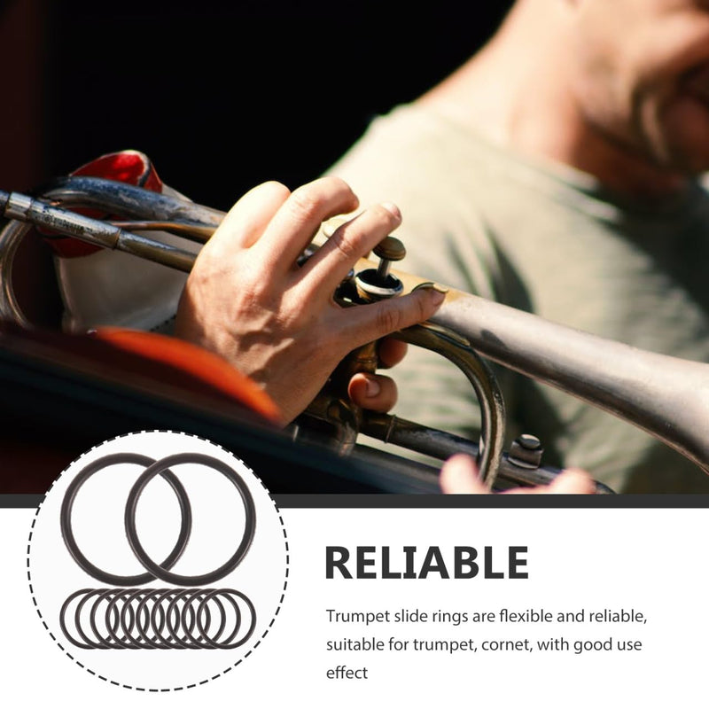 20pcs Small Rubber Aprons Trumpet Replacement Rings Rubber Stop Rings Bumper Stopper O-Rings Trumpet Instrument Rings Trumpet Slide Bumper Trumpet