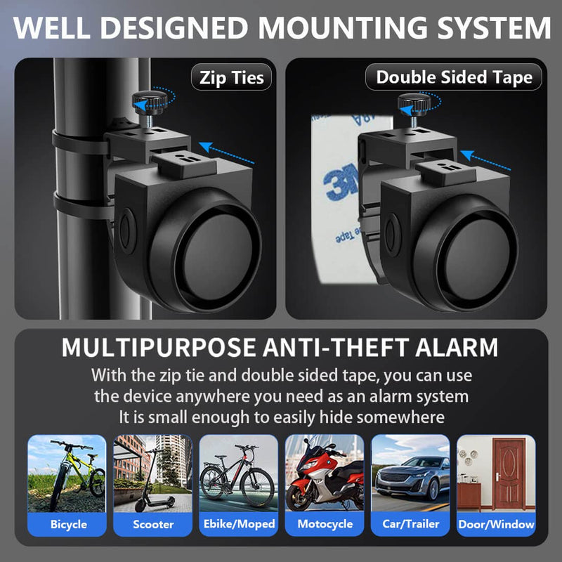 ADONOW Wireless Remote Bike Alarm 2 Pack