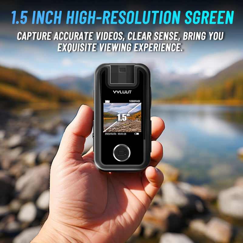 YYLUUT Body Camera with Video recording Cam - Bodycam with 1080P HD Built in 64GB Memory Card, IP67 Waterproofing, 1.5 Inch Bigger Display Cams, Wearable Clip On 10 Hours Video Recorder Cameras