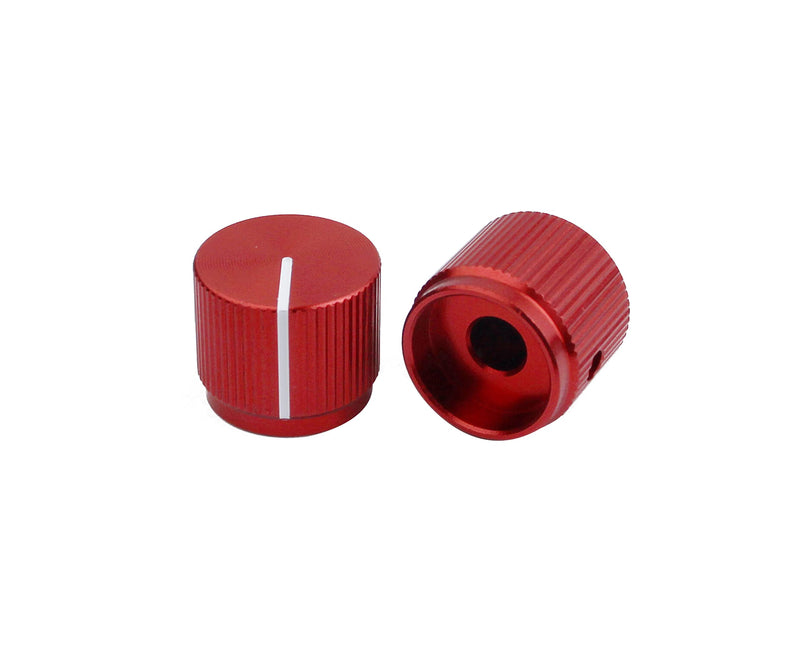 Guyker 3Pcs Guitar Aluminum Flat Alloy Top Control Knobs Dia. 6mm(0.24") Shaft Pots - Dome Tuning Potentiometer Knob Replacement Part for Electric Guitar or Precision Bass, red
