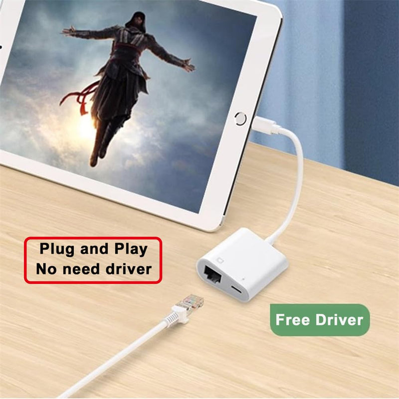 xiwai USB C Hub Type C to 100Mbps Networking RJ45 with PD Power Charge Adapter 2 in 1 USB Extender Compatible with Laptop Tablet Phone USB-C to RJ45 with PD Power