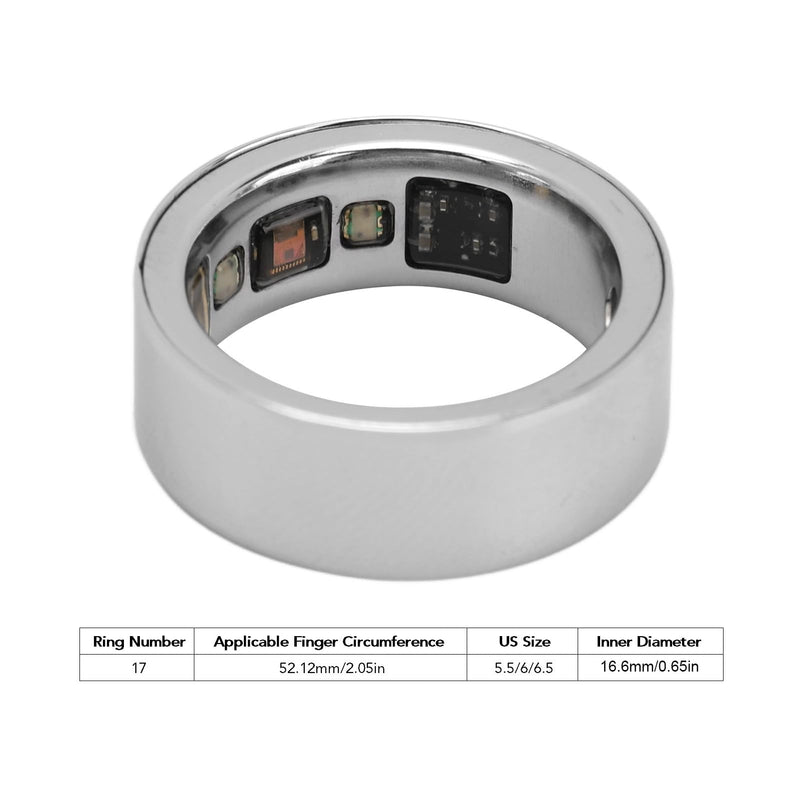 Smart Ring for iOS, Body Temperature Monitoring, Sleep Tracking, Step Counter, Phone Camera Control, IPX8 Waterproof, Charging Case, Stylish and Light (No. 20)