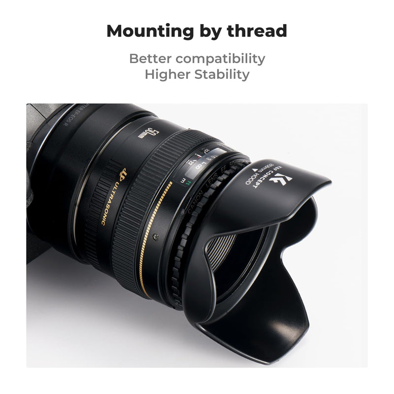 [AUSTRALIA] - K&F Concept 58mm Tulip Flower Lens Hood for Canon Rebel T8i T7 T7i T6i T6 T6s T5i T5 T4i T3i SL3 SL2 SL1 DSLR Cameras with RF24-50mm F4.5-6.3 is STM, EF 75-300mm f/4-5.6 III,EF 50mm f/1.4 USM Lens 