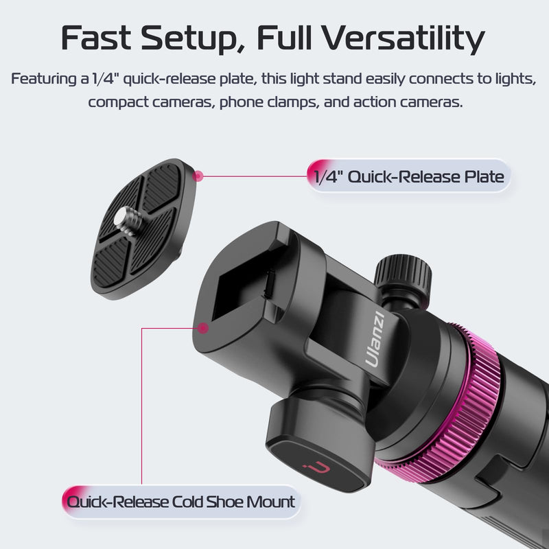 ULANZI MT-89 Extendable Tripod Aluminum, 82" Portable Adjustable Light Stand with 1/4" Screw Quick Release, Camera Phone Tripod for Camera Video Light Smartphone, Lightweight for Travel,Up Load 2.2LBS 82 inch-Original Version