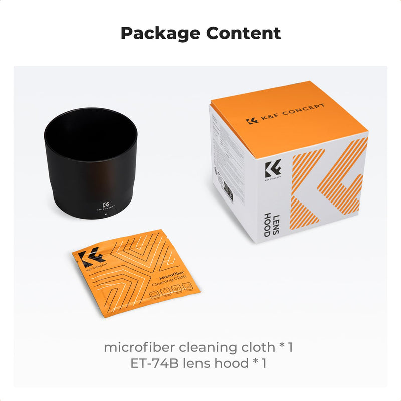 [AUSTRALIA] - K&F CONCEPT Lens Hood Replace of ET-74B Hood Compatible with Canon RF 100-400mm f/5.6-8 is USM, EF 70-300mm f/4-5.6 is II USM, Reversible Snap on Camera Lens Shade Fits 67mm Filters and Lens Cap 