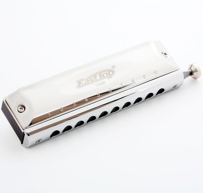 [AUSTRALIA] - East Top 10 Hole 40 Tones Chromatic Harmonica Key of C, Professional Mouth Organ with Slide for Beginners and All Levels 