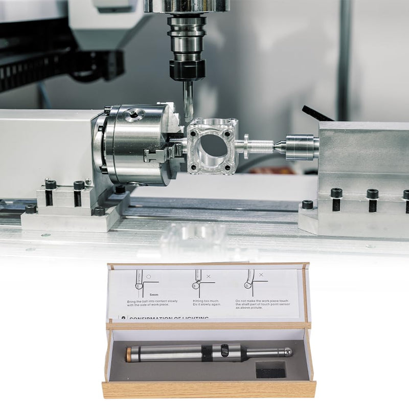 Edge Button, Single-sided Electronic Optical Locating LED Beep Touch Point Sensor Milling Photoelectric Edge Search Tool CNC Lathes Precision Edge Finder Stainless Milling Lathe