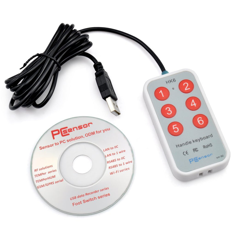 iKKEGOL 2 Meter /6.6Feet USB Durable Handle Mini Button 6 Keys User-Defined Keyboard for Game Laptop