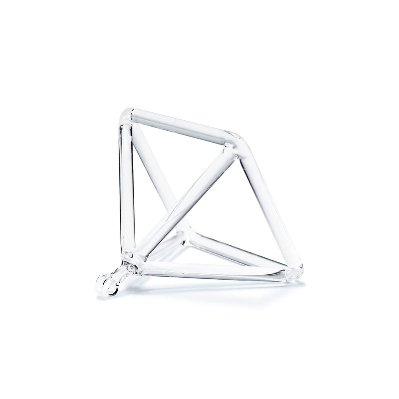 Clear Quartz Crystal Singing Pyramid 4 inch With Crystal Singing Bowl Striker