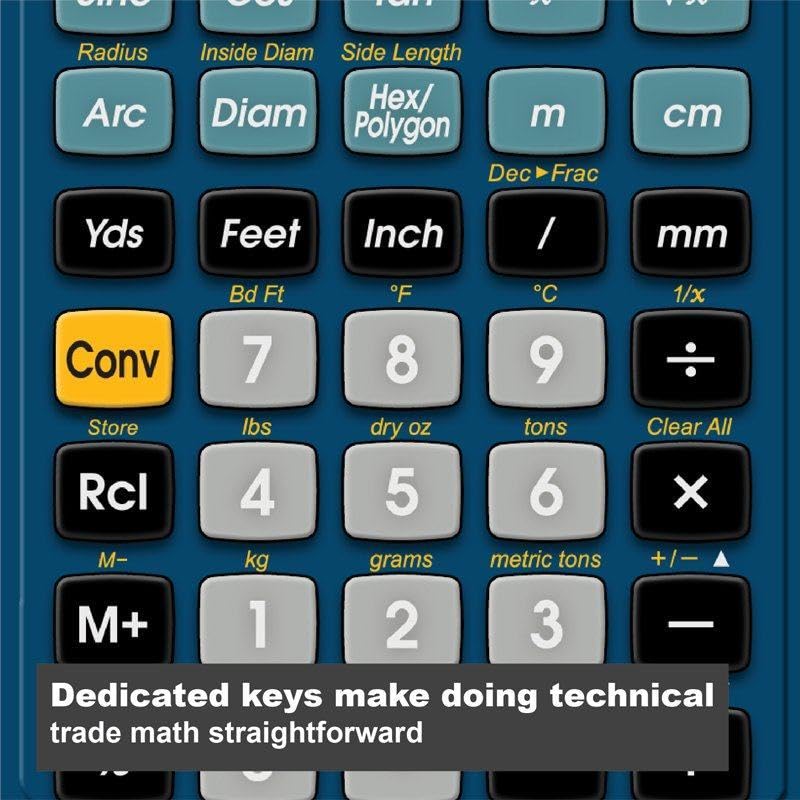 Calculated Industries 4400 TradesmanCalc Technical Trades Dimensional Trigonometry and Geometry Math and Conversion Calculator Tool for Tech Students, Welders, Metal Fabricators, Engineers, Draftsmen Small | Technical Trades, Dimensional Trigonometry a...