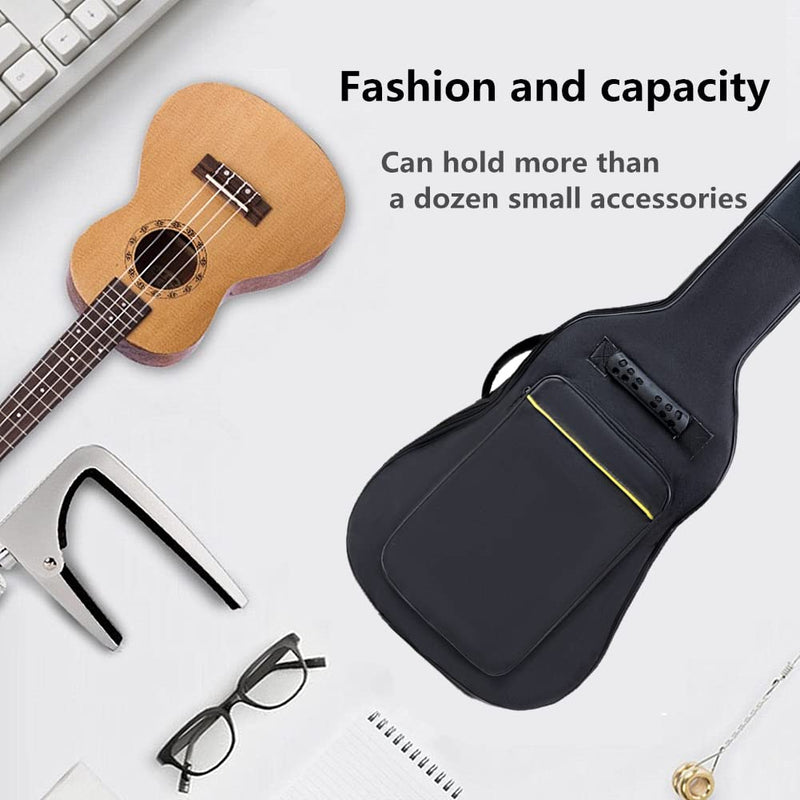 [AUSTRALIA] - H&Z Simple 40 41 42 Inch Acoustic Folk Guitar Bag Backpack Double Straps 600D Oxford Guitar Soft Carry Case Guitar Cover (41 inch) 41 inch 