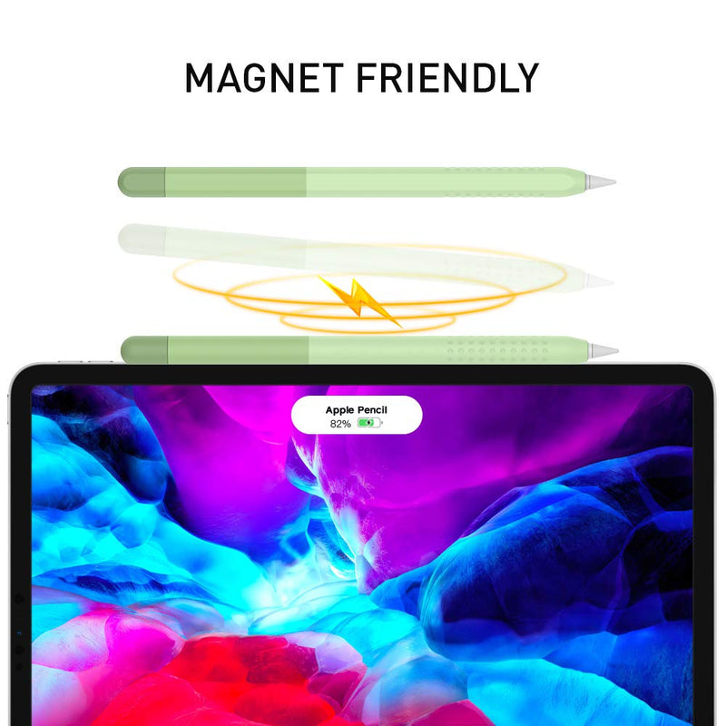 Delidigi Pencil Case Compatible with Apple Pencil 2nd Generation Case, Gradient Color Case Sleeve Silicone Cover Accessories for Apple Pencil 2nd Gen Green