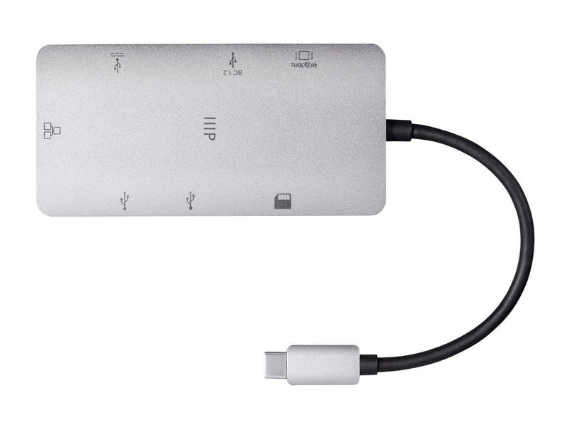 Monoprice USB-C to HDMI Adapter - Gigabit Ethernet, 3-Port USB 3.0, Card Reader, USB-C 100W, Power Delivery - Consul Series