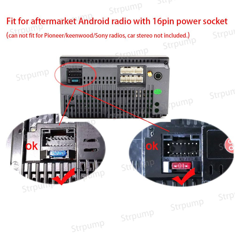 16Pin Car Radio Stereo Power Retrofit Harness Cable Wire for Jeep Grand Cherokee Wrangler Dodge Durango RAM Radio Antenna Adapter Can Bus Decoder Harness+CH-002