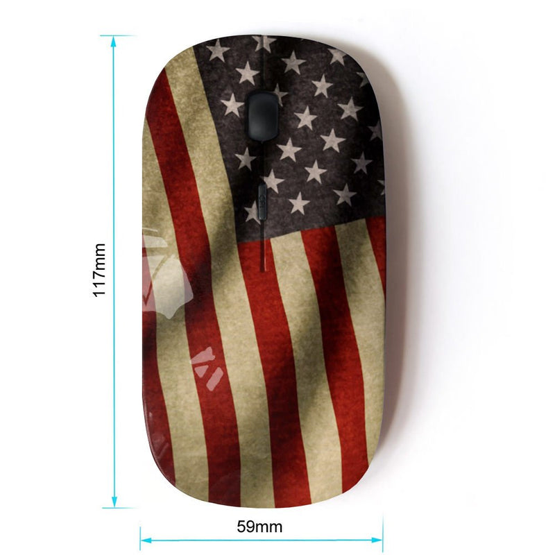 Graphic4You Waving Flag American USA United States Ergonomic Wireless Mouse with Nano Receiver