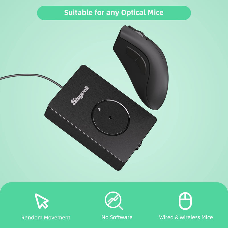 Stageek Mouse Jiggler, Mechanical 100% Undetectable by IT,Mouse Mover with On/Off Switch, Simulates Mouse Movement and Prevents Computer from Going into Sleep, No Software Needed, Plug &Play