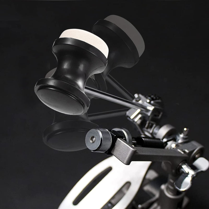 Facmogu 2PCS Dual Sided Bass Drum Pedal Beater, Bass Drum Pedal Beater for Percussion Instrument Accessory Part, Bass Drum Pedal Hammer with Stainless Steel Shaft for Kick Drum Pedal 1PCS Dual Sided Beater